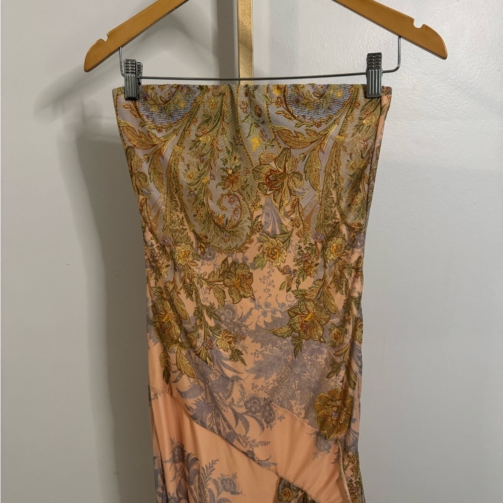 Paisley Dress in Peach and Olive - Picture 5 of 6